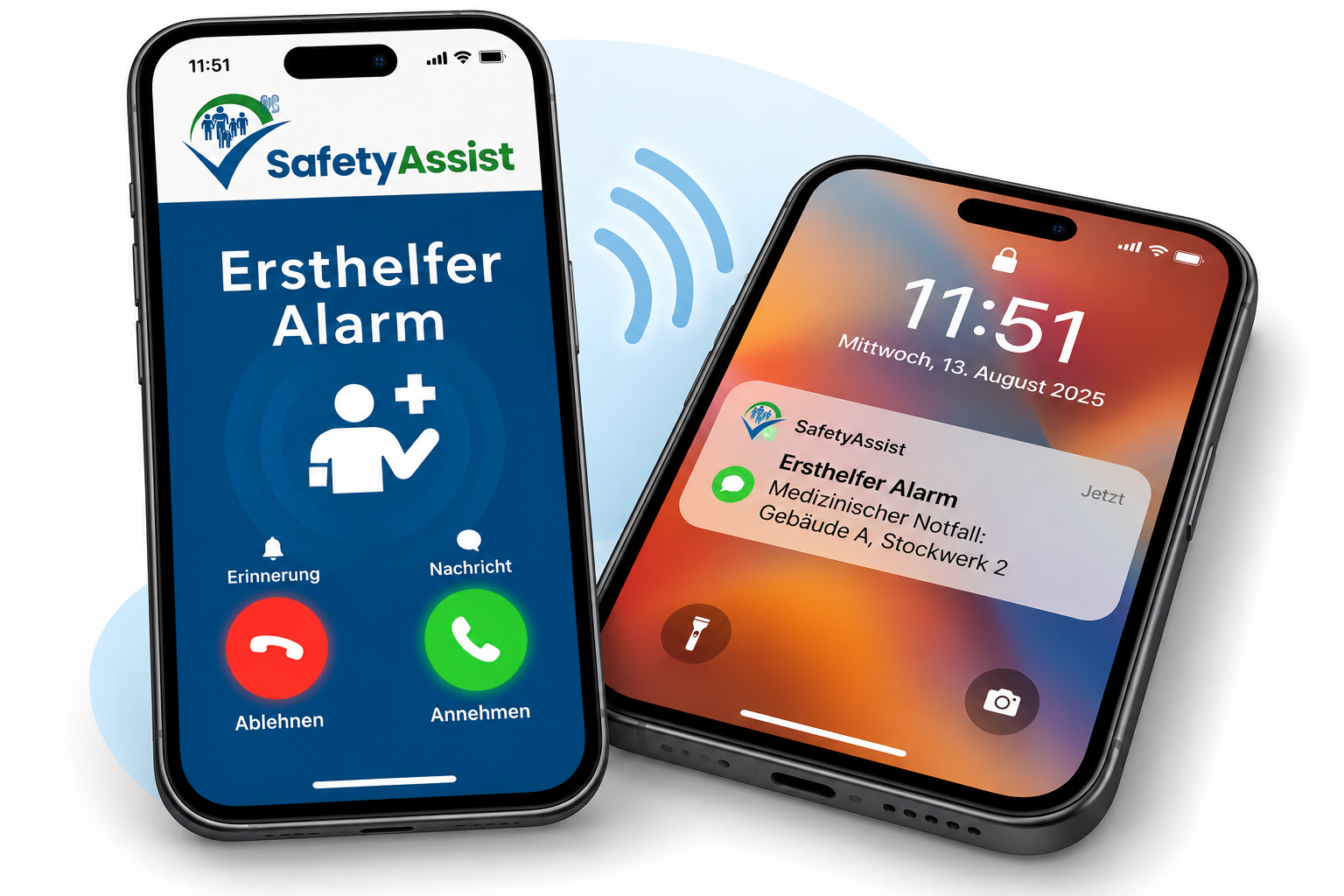 Alarm empfangen – bei beiden Varianten